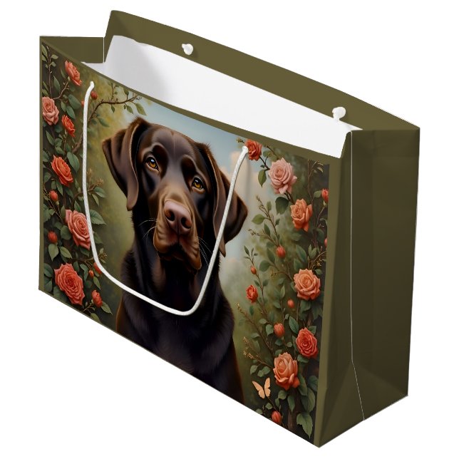Bolsa De Regalo Grande Chocolate Labrador Dog (Angulo Anverso)