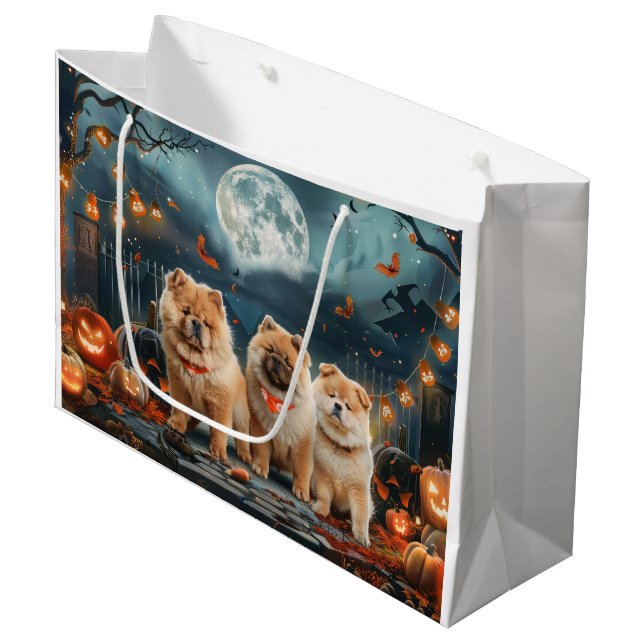 Bolsa De Regalo Grande Chow Chow Halloween Spooky (Angulo Anverso)