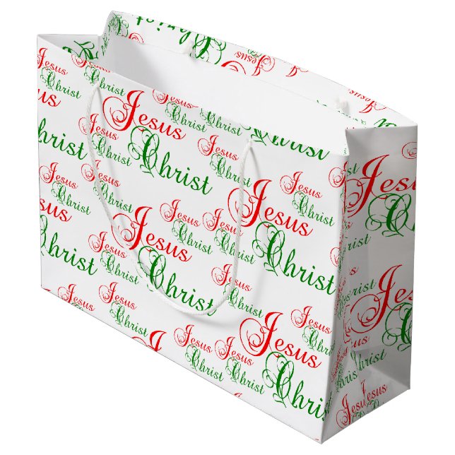 Bolsa De Regalo Grande Christian JESUS CHRIST Navidades (Angulo reverso)