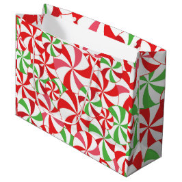 Bolsa De Regalo Grande Christmas Candy Cane Pattern, Xmas Party Candy