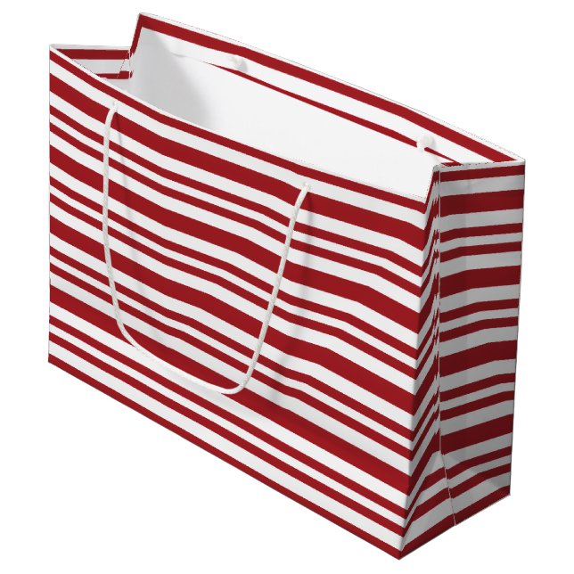 Bolsa De Regalo Grande Christmas Candy Cane Stripes (Angulo Anverso)