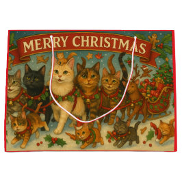 Bolsa De Regalo Grande "Christmas Cats" Gift Bag