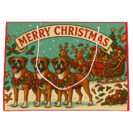 Bolsa De Regalo Grande "Christmas Dogs" Gift Bag