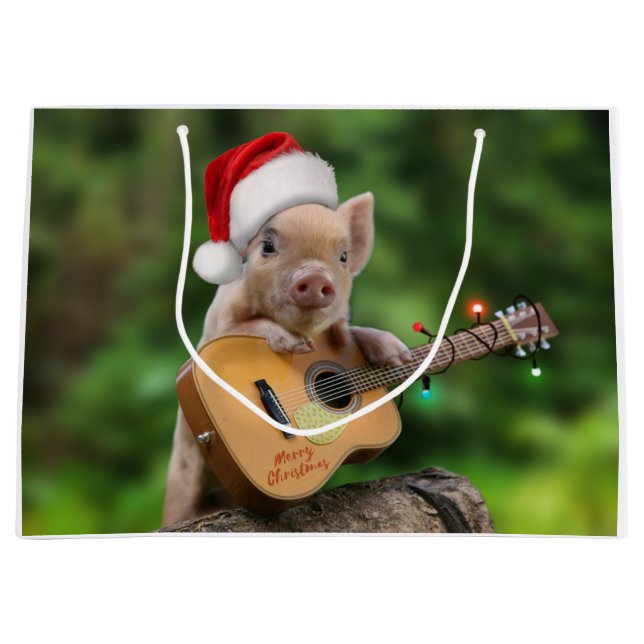 Bolsa De Regalo Grande Christmas guitar pig (Anverso)
