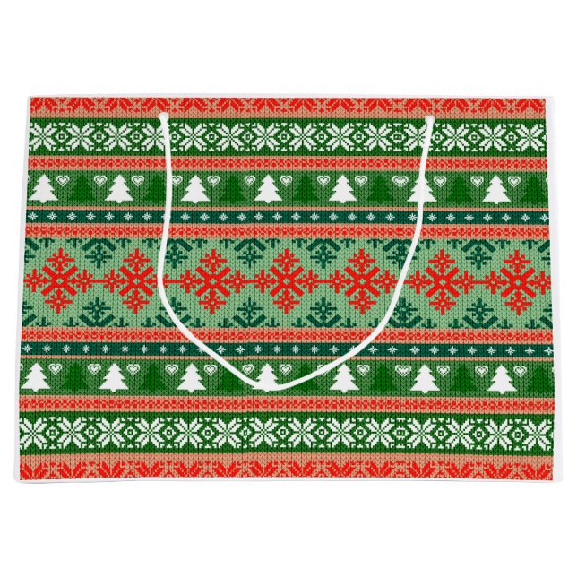 Bolsa De Regalo Grande Christmas Knitting Pattern (Anverso)