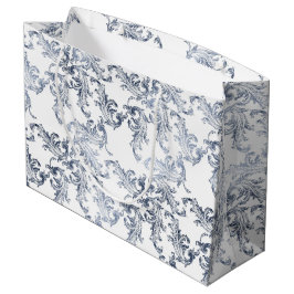 Bolsa De Regalo Grande Christmas Navy Bow Velvet Pattern