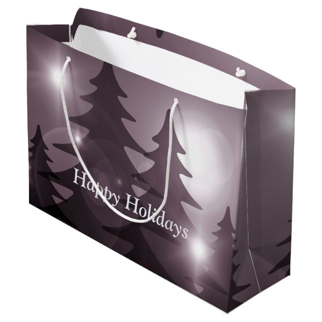 Bolsa De Regalo Grande Christmas Party Pink Trees Holiday Winter Elegant (Angulo reverso)