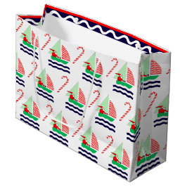Bolsa De Regalo Grande Christmas Sailing Nautical