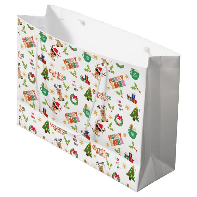 Bolsa De Regalo Grande Christmas Season Gift Bag Cute Festive (Angulo Anverso)