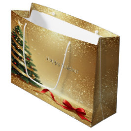 Bolsa De Regalo Grande Christmas Tree Ribbons Holiday Gift Bag