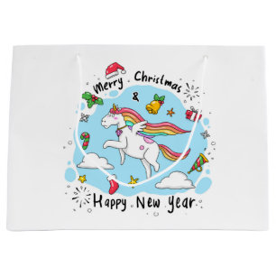Bolsa De Regalo Grande Christmas Unicorn