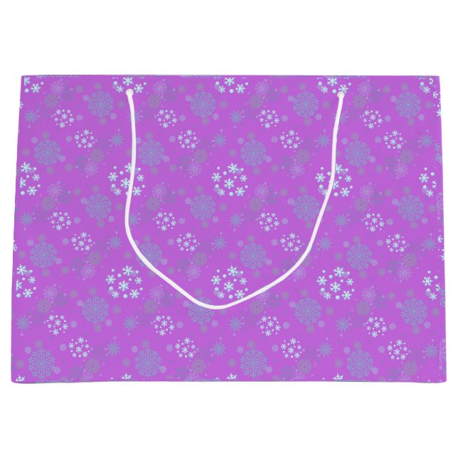 Bolsa De Regalo Grande Christmas Winter Hanukkah Snowflake design  (Anverso)