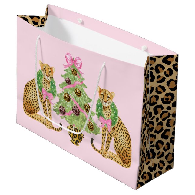 Bolsa De Regalo Grande Christmas Wreath Leopard  (Angulo Anverso)