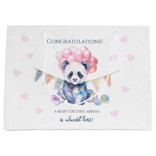 Bolsa De Regalo Grande Chupetón de panda y globos Baby Shower