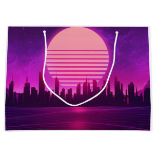 Bolsa De Regalo Grande ciberpunk eletronic synthwave scifi rosa