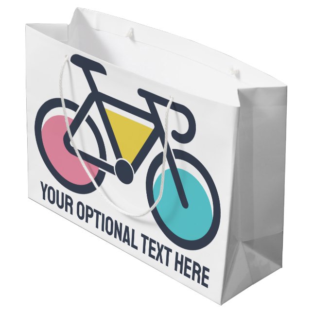 Bolsa De Regalo Grande Ciclismo de texto personalizado (Angulo reverso)