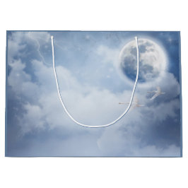 Bolsa De Regalo Grande Cielo azul mágico con cisnes voladores