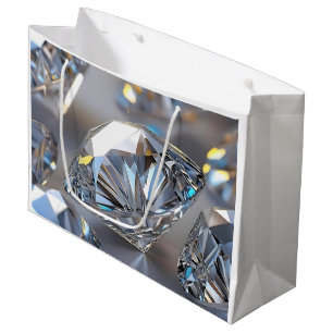 Bolsa De Regalo Grande Cierre fotorrealista de brillantes diamantes