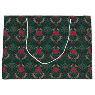 Bolsa De Regalo Grande Ciervo de Navidad Damasco de William Morris
