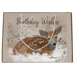 Bolsa De Regalo Grande Ciervos Acuarela de Bambi personalizado