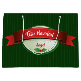 Bolsa De Regalo Grande Cinta Feliz Navidad