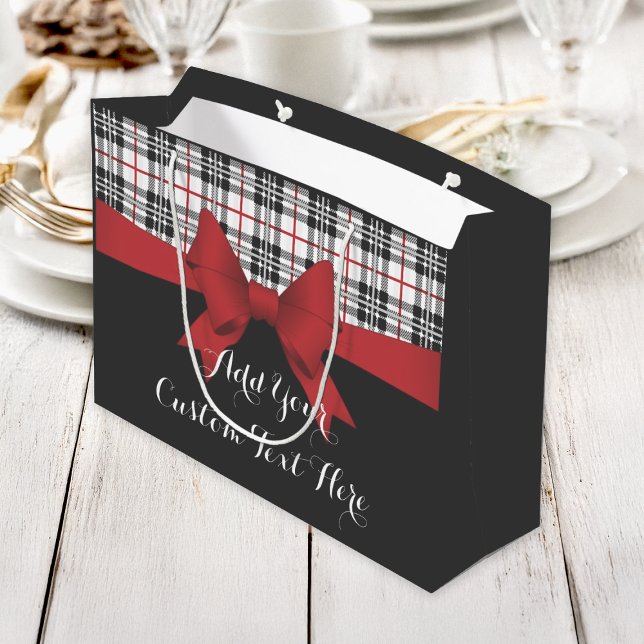 Bolsa De Regalo Grande Cinta Roja y Placa Tartán (Subido por el creador)