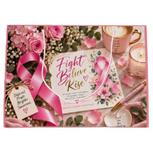 Cinta Rosa Conciencia del Cáncer de Seno Floral