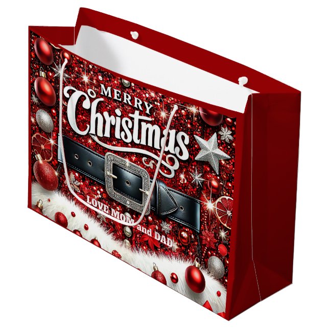 Bolsa De Regalo Grande Cinturón de Santa (Angulo Anverso)