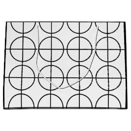 Bolsa De Regalo Grande Círculo de franja blanca y negra