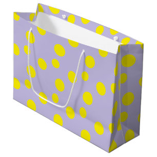 Bolsa De Regalo Grande Círculos amarillos sobre el patrón púrpura