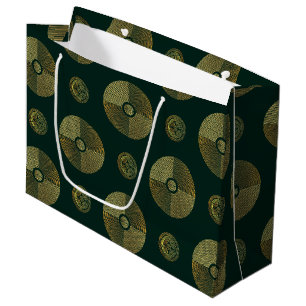 Bolsa De Regalo Grande Círculos Art Déco de lujo en oro moderno