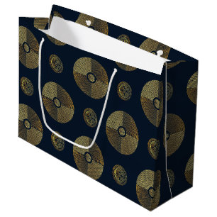 Bolsa De Regalo Grande Círculos Art Déco de Lujo en Oro Moderno
