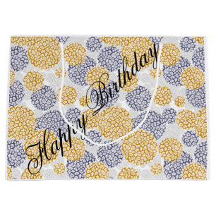 Bolsa De Regalo Grande Círculos con huella de piel de leopardo amarillo y