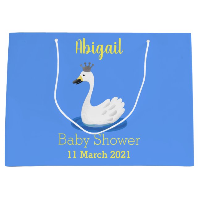 Bolsa De Regalo Grande Cisne blanco con personalizado de la corona (Anverso)