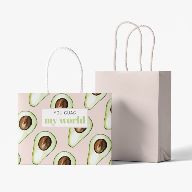 Bolsa De Regalo Grande Cita De Diversión Moderna Pastel Rosa Y Aguacate V (Subido por el creador)