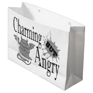 Bolsa De Regalo Grande Cita divertida de un pequeño gato endemoniado, enc