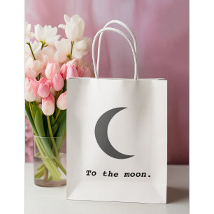 Bolsa De Regalo Grande Cita moderna y simple a la luna