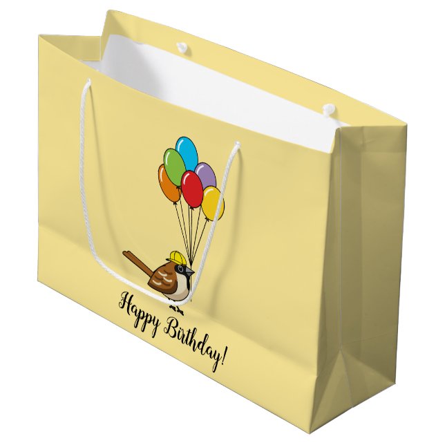 Bolsa De Regalo Grande Cita resplandeciente con globos Cumpleaños | Perso (Angulo Anverso)