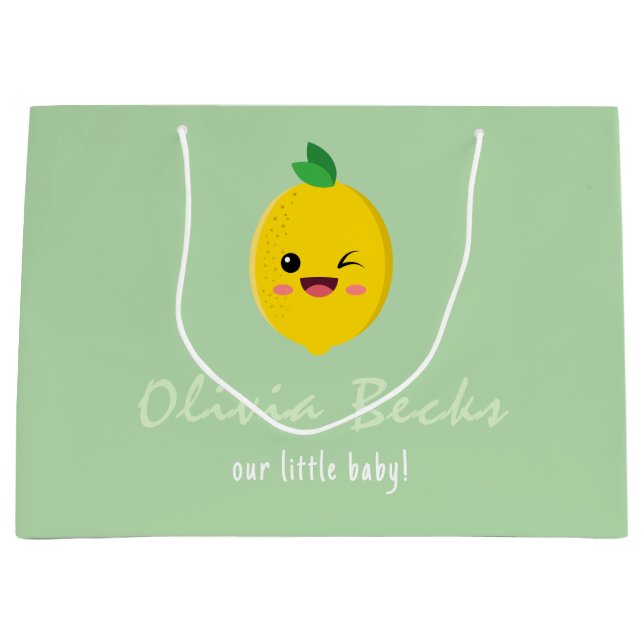 Bolsa De Regalo Grande Citrus Lemon Baby Shower (Anverso)