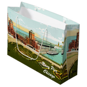 Bolsa De Regalo Grande Ciudad ventosa del arte de la acuarela de los años