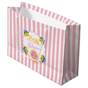 Bolsa De Regalo Grande Clase 26 de graduación de limón acuarela fresca