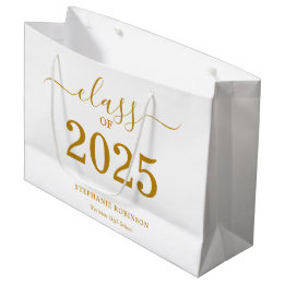 Bolsa De Regalo Grande Clase de Graduación Gold Script 2025