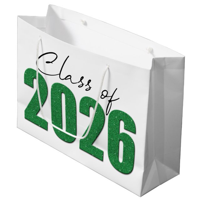 Bolsa De Regalo Grande Clase Purpurina verde de 2026 (Angulo Anverso)