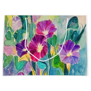 Bolsa De Regalo Grande Clásico Colorido acuarela Floral Morales Glorias