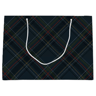 Bolsa De Regalo Grande Clásico plaid navideño elegante de Navidad