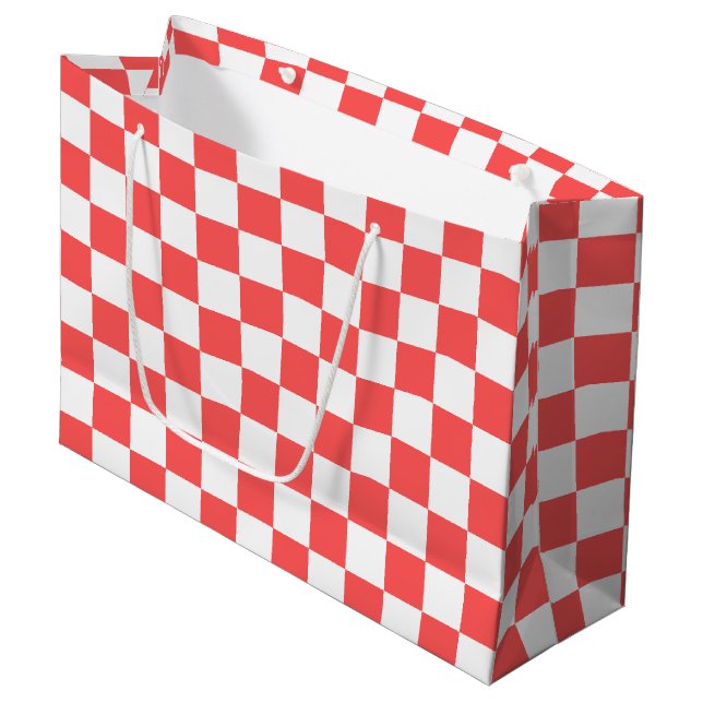 Bolsa De Regalo Grande Classic coral red checkerboard (Angulo Anverso)