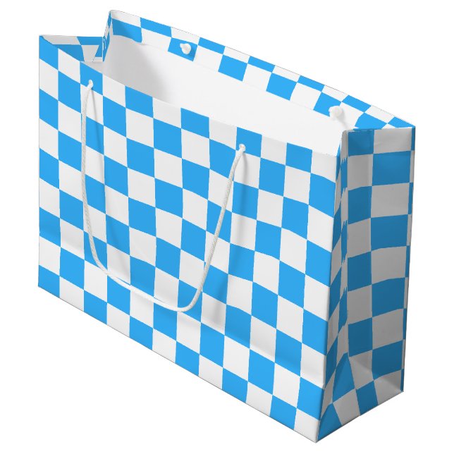Bolsa De Regalo Grande Classic light blue checkerboard  (Angulo Anverso)