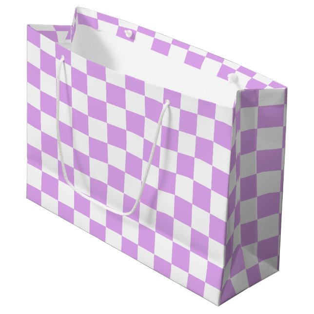 Bolsa De Regalo Grande Classic light lavender checkerboard  (Angulo Anverso)