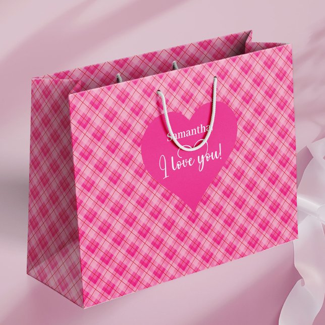 Bolsa De Regalo Grande Classic Valentine Hearts I Love You Personalized  (Classic Valentine Hearts I Love You Personalized Bag)