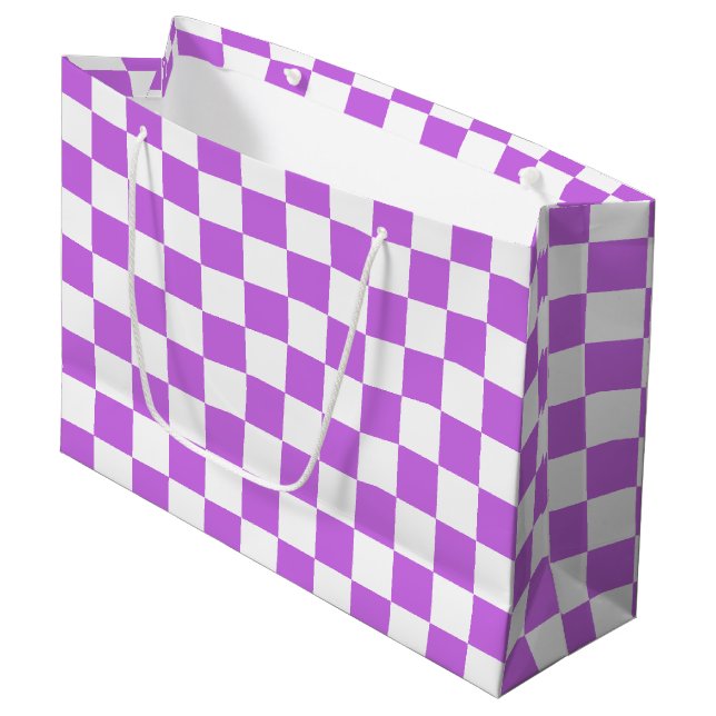 Bolsa De Regalo Grande Classic visual magenta checkerboard  (Angulo Anverso)